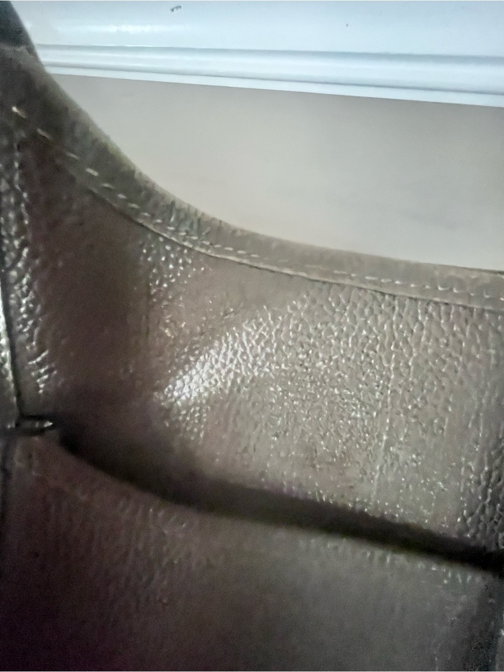 Taupe Perforated Leather Shoulder Bag - Hermes styled - Picture 10 of 12